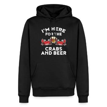 Im Here For The Crabs And Beer Krabbe Geschenk - Männer Premium Bio Hoodie - Schwarz - Vorne - Nico (187cm)