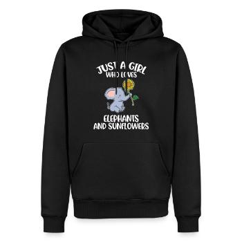 Elephants And Sunflowers Elefant Geschenk - Männer Premium Bio Hoodie - Schwarz - Vorne - Nico (187cm)