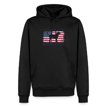 Chesapeake Bay Retriever avec drapeau des États-Unis - Sweat à capuche Premium bio Homme - noir - Devant - Nico (187cm)