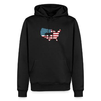 Bulldogge Amerika USA Haustier Hund Rasse - Männer Premium Bio Hoodie - Schwarz - Vorne - Nico (187cm)