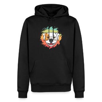 Böser Bulldogge Gesichtsausdruck Haustier - Männer Premium Bio Hoodie - Schwarz - Vorne - Nico (187cm)