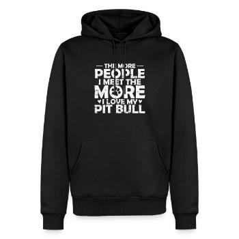 Moins de gens Plus de pit-bulls Chien Amour - Sweat à capuche Premium bio Homme - noir - Devant - Nico (187cm)