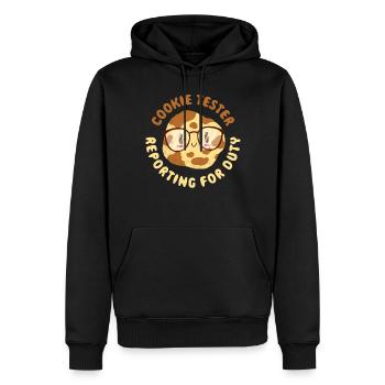 Cookie Tester Reporting For Duty Keks Geschenk - Männer Premium Bio Hoodie - Schwarz - Vorne - Nico (187cm)