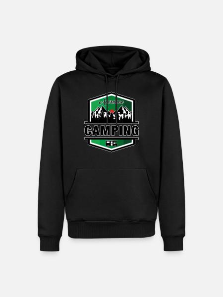 Camping - Männer Premium Bio Hoodie - Schwarz