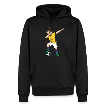 Dabbing Footballeuse Filles Brésil Football - Sweat à capuche Premium bio Homme - noir - Devant - Nico (187cm)