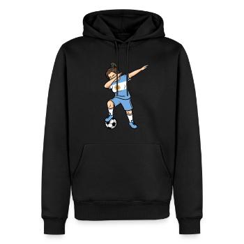 Dabbing Footballeuse Filles Argentine Football - Sweat à capuche Premium bio Homme - noir - Devant - Nico (187cm)