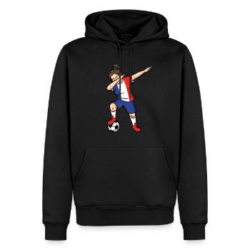 Dabbing Footballeuse Filles France Football - Sweat à capuche Premium bio Homme - noir - Devant - Nico (187cm)