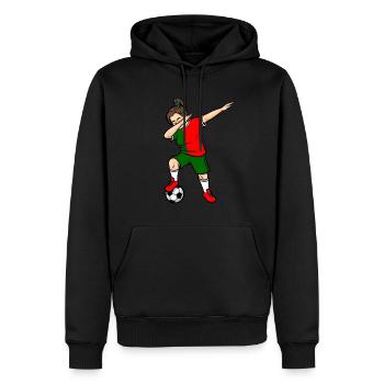 Dabbing Joueur de Football Fille Portugal Football - Sweat à capuche Premium bio Homme - noir - Devant - Nico (187cm)