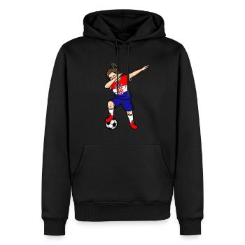 Dabbing Fußballspieler Mädchen Kroatien Fußball - Männer Premium Bio Hoodie - Schwarz - Vorne - Nico (187cm)