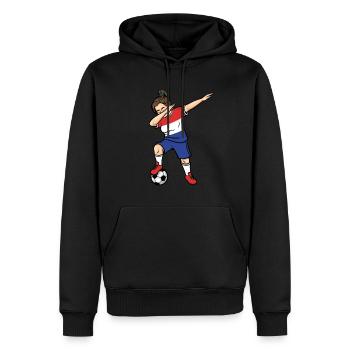 Dabbing Footballeuse Filles Pays-Bas Football - Sweat à capuche Premium bio Homme - noir - Devant - Nico (187cm)