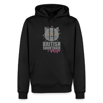 British Shorthair Maman Cat Pet - Sweat à capuche Premium bio Homme - noir - Devant - Nico (187cm)