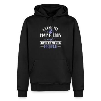 I Like my Maine Coon and Maybe like two People - Men’s Premium Organic Hoodie - black - Front - Nico (187cm)