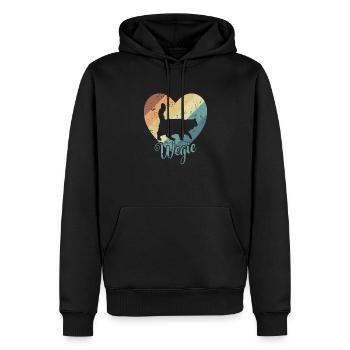 Wegie Cat Norwegian Forest Cat Pet - Men’s Premium Organic Hoodie - black - Front - Nico (187cm)