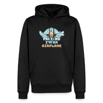 Pretend Im An Airplane Pilot Gift - Men’s Premium Organic Hoodie - black - Front - Nico (187cm)