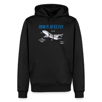 Comment les avions volent un cadeau de pilote - Sweat à capuche Premium bio Homme - noir - Devant - Nico (187cm)