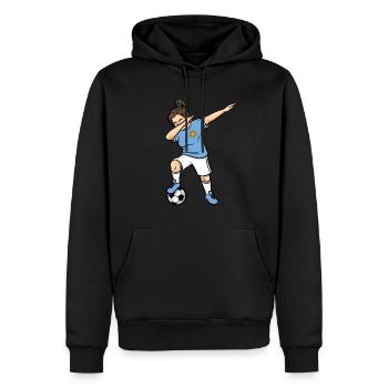 Dabbing Footballeuse Filles Uruguay Football - Sweat à capuche Premium bio Homme - noir - Devant - Nico (187cm)
