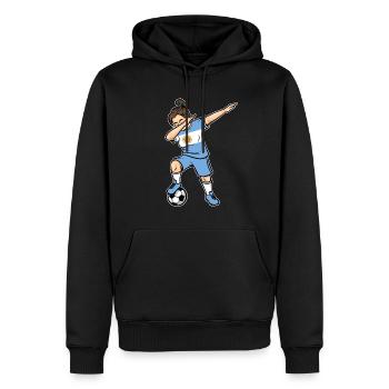 Dabbing Fußballspieler Mädchen Argentinien Fußball - Männer Premium Bio Hoodie - Schwarz - Vorne - Nico (187cm)