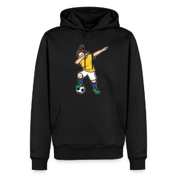 Dabbing Footballeuse Filles Brésil Football - Sweat à capuche Premium bio Homme - noir - Devant - Nico (187cm)