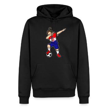 Dabbing Fußballspieler Mädchen Kroatien Fußball - Männer Premium Bio Hoodie - Schwarz - Vorne - Nico (187cm)