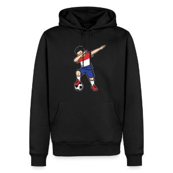 Dabbing Footballeur Jeune Pays-Bas Football - Sweat à capuche Premium bio Homme - noir - Devant - Nico (187cm)
