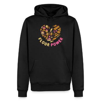 Flour Power Baking Gift - Men’s Premium Organic Hoodie - black - Front - Nico (187cm)