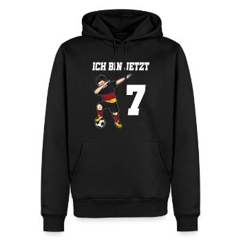 Fußballer 7 Jahre alt Jungen Deutschland Fußball - Männer Premium Bio Hoodie - Schwarz - Vorne - Nico (187cm)