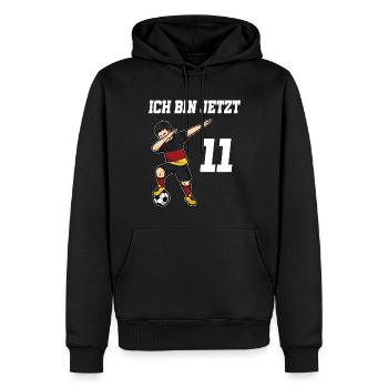 Fußballer 11 Jahre alt Jungen Deutschland Fußball - Männer Premium Bio Hoodie - Schwarz - Vorne - Nico (187cm)