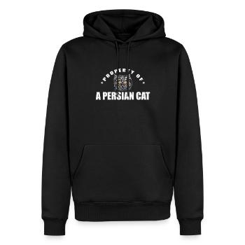 Propriété d’un chat persan race de chat domestique - Sweat à capuche Premium bio Homme - noir - Devant - Nico (187cm)