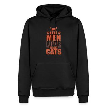 Les vrais hommes aiment les chats du Bengale Chat domestique - Sweat à capuche Premium bio Homme - noir - Devant - Nico (187cm)