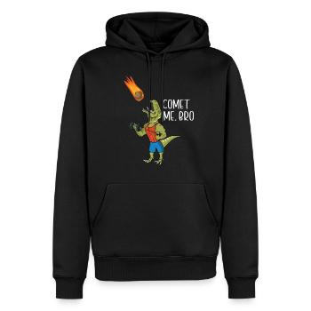 Comet Me Bro Funny T-Rex Dinosaur Pun Gym Workout - Sweat à capuche Premium bio Homme - noir - Devant - Nico (187cm)