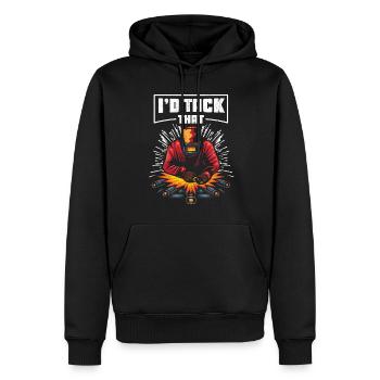 Ich würde diesen lustigen Schweiß-Wortspiel Eisenarbeiter anheften - Männer Premium Bio Hoodie - Schwarz - Vorne - Nico (187cm)