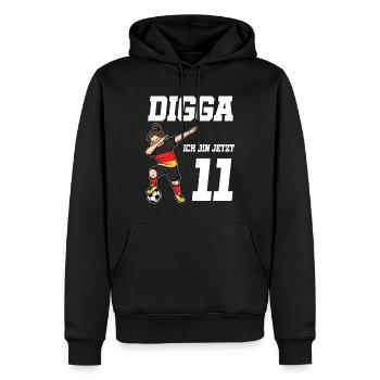 11. Geburtstag Fußball Mädchen Deutschland Trikot - Männer Premium Bio Hoodie - Schwarz - Vorne - Nico (187cm)