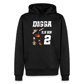 Fußball Junge 2. Geburtstag Fußballer Deutschland - Männer Premium Bio Hoodie - Schwarz - Vorne - Nico (187cm)
