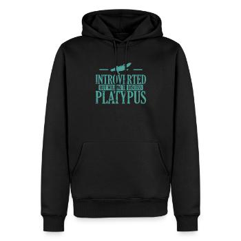 Introverted But Willing to Discuss Platypus - Men’s Premium Organic Hoodie - black - Front - Nico (187cm)
