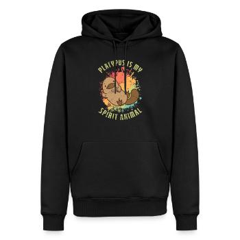 Ornithorynque est mon animal spirituel Schnabeltier - Sweat à capuche Premium bio Homme - noir - Devant - Nico (187cm)