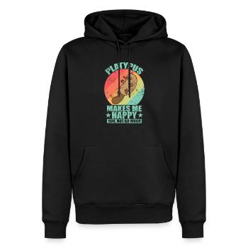 Platypus Makes Me Happy, you not so much - Männer Premium Bio Hoodie - Schwarz - Vorne - Nico (187cm)
