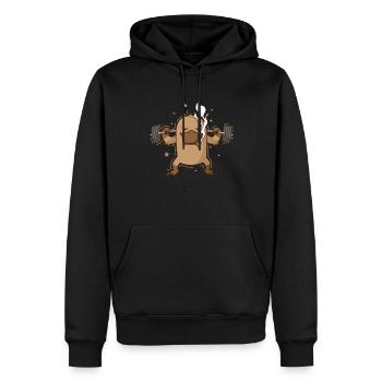 Platypus lifts weights Australia - Men’s Premium Organic Hoodie - black - Front - Nico (187cm)