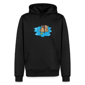 Platypus lies in the water and relaxes - Men’s Premium Organic Hoodie - black - Front - Nico (187cm)