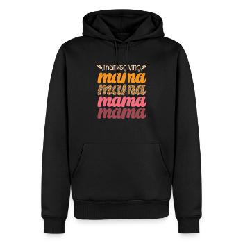 Maman Thanksgiving Saison d’automne Citrouille de dinde - Sweat à capuche Premium bio Homme - noir - Devant - Nico (187cm)