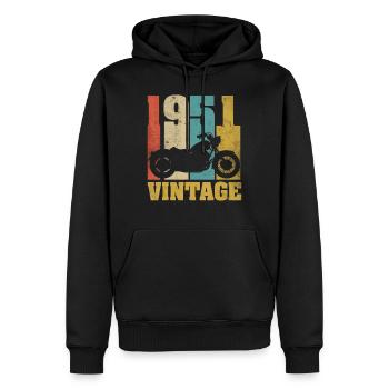 1951 Jahrgang Geburtstag Biker Motorrad Geschenk - Männer Premium Bio Hoodie - Schwarz - Vorne - Nico (187cm)