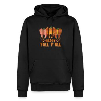 Joyeux automne Thanksgiving Dentiste Dentaire - Sweat à capuche Premium bio Homme - noir - Devant - Nico (187cm)