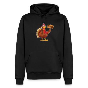 Dental Floss Dinde Dentiste Dental Tech Citrouille - Sweat à capuche Premium bio Homme - noir - Devant - Nico (187cm)