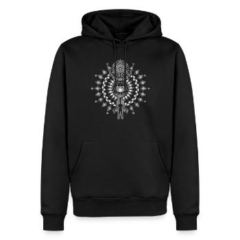 Human Sould Universum Gott Heilige Geometrie - Männer Premium Bio Hoodie - Schwarz - Vorne - Nico (187cm)