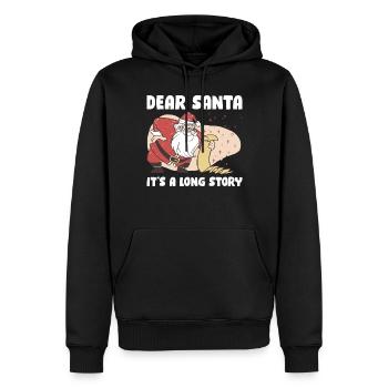Its A Long Story Lieber Weihnachtsmann Geschenk - Männer Premium Bio Hoodie - Schwarz - Vorne - Nico (187cm)
