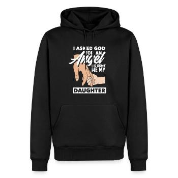 Papa Père Cadeau de la fête des pères - Sweat à capuche Premium bio Homme - noir - Devant - Nico (187cm)