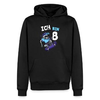 Ich bin 8 Jahre Skateboard 8. Geburtstag - Männer Premium Bio Hoodie - Schwarz - Vorne - Nico (187cm)
