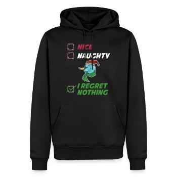 Je ne regrette rien de cadeau coquin ou mignon - Sweat à capuche Premium bio Homme - noir - Devant - Nico (187cm)