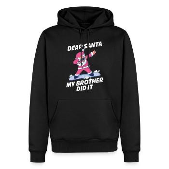 My Brother Did It Lieber Weihnachtsmann Geschenk - Männer Premium Bio Hoodie - Schwarz - Vorne - Nico (187cm)