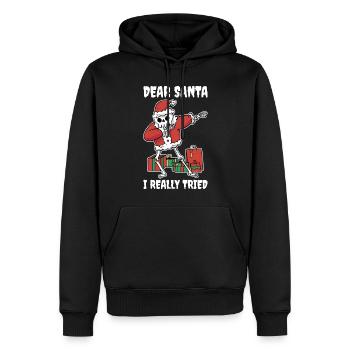 I Really Tried Lieber Weihnachtsmann Geschenk - Männer Premium Bio Hoodie - Schwarz - Vorne - Nico (187cm)