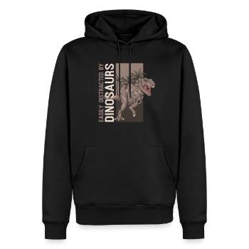 Facilement distrait par les dinosaures drôles de T-Rex - Sweat à capuche Premium bio Homme - noir - Devant - Nico (187cm)